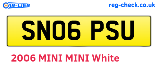 SN06PSU are the vehicle registration plates.