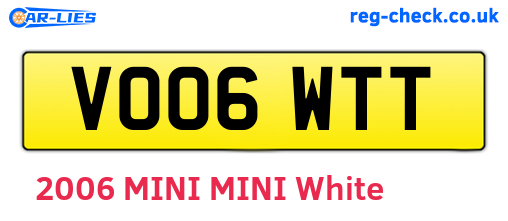 VO06WTT are the vehicle registration plates.