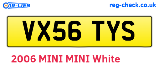 VX56TYS are the vehicle registration plates.