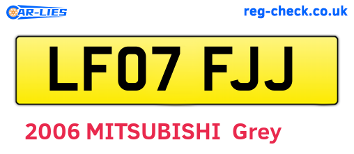 LF07FJJ are the vehicle registration plates.
