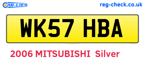 WK57HBA are the vehicle registration plates.