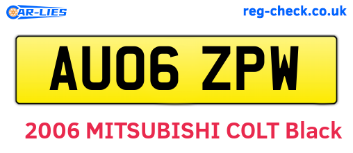 AU06ZPW are the vehicle registration plates.