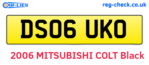 DS06UKO are the vehicle registration plates.