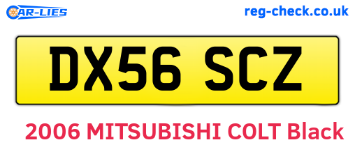 DX56SCZ are the vehicle registration plates.