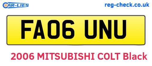 FA06UNU are the vehicle registration plates.
