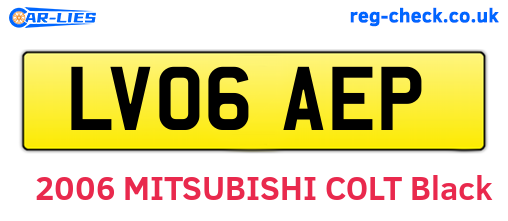 LV06AEP are the vehicle registration plates.