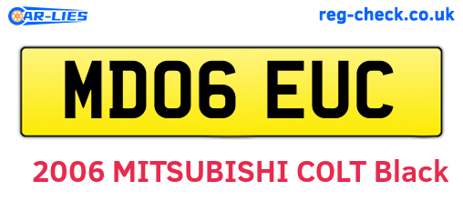 MD06EUC are the vehicle registration plates.