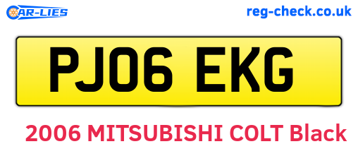 PJ06EKG are the vehicle registration plates.