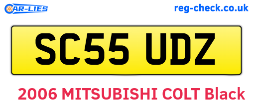 SC55UDZ are the vehicle registration plates.