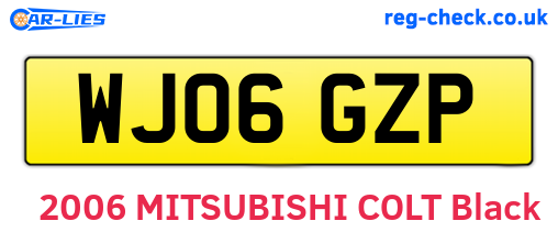 WJ06GZP are the vehicle registration plates.