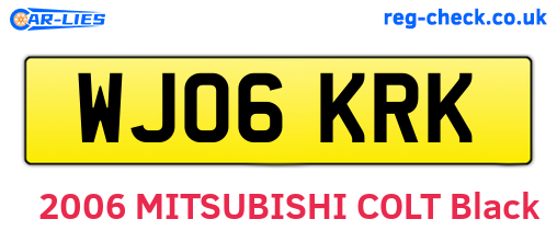 WJ06KRK are the vehicle registration plates.