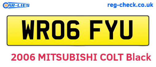 WR06FYU are the vehicle registration plates.