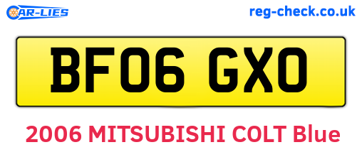 BF06GXO are the vehicle registration plates.