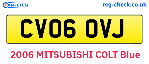 CV06OVJ are the vehicle registration plates.