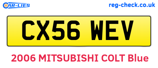 CX56WEV are the vehicle registration plates.