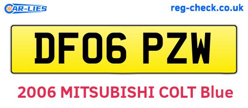 DF06PZW are the vehicle registration plates.