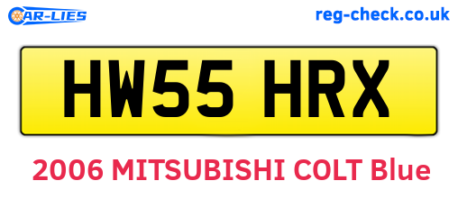 HW55HRX are the vehicle registration plates.