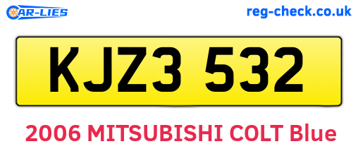 KJZ3532 are the vehicle registration plates.