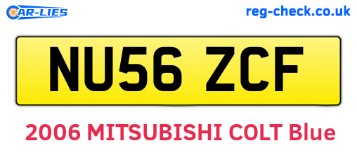 NU56ZCF are the vehicle registration plates.