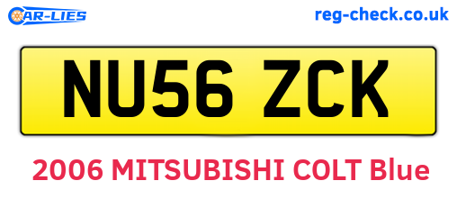 NU56ZCK are the vehicle registration plates.