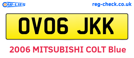 OV06JKK are the vehicle registration plates.
