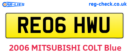 RE06HWU are the vehicle registration plates.
