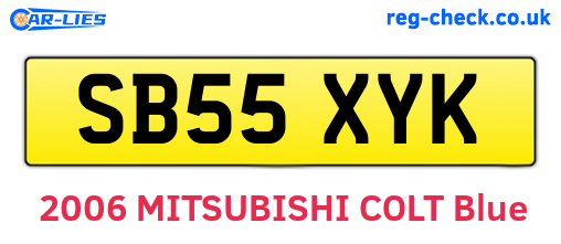 SB55XYK are the vehicle registration plates.