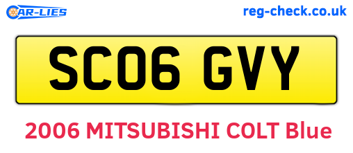 SC06GVY are the vehicle registration plates.