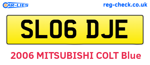 SL06DJE are the vehicle registration plates.