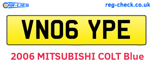 VN06YPE are the vehicle registration plates.