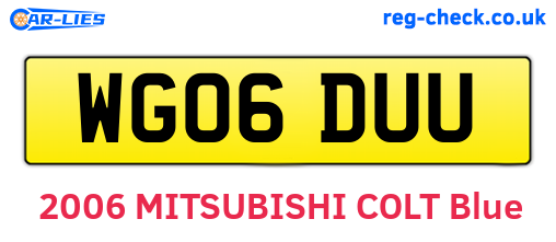 WG06DUU are the vehicle registration plates.