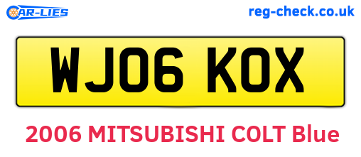 WJ06KOX are the vehicle registration plates.