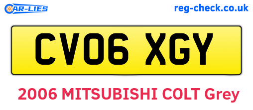 CV06XGY are the vehicle registration plates.