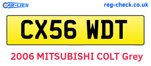 CX56WDT are the vehicle registration plates.