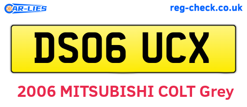 DS06UCX are the vehicle registration plates.
