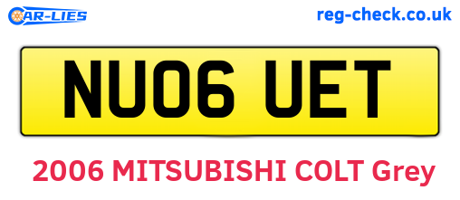 NU06UET are the vehicle registration plates.