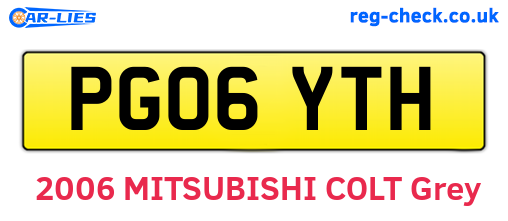 PG06YTH are the vehicle registration plates.