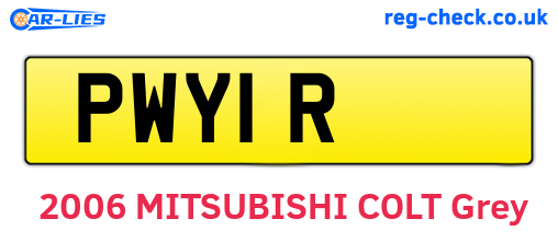 PWY1R are the vehicle registration plates.
