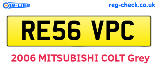 RE56VPC are the vehicle registration plates.