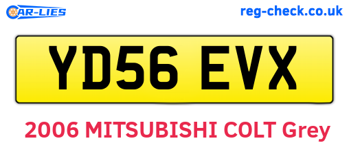 YD56EVX are the vehicle registration plates.