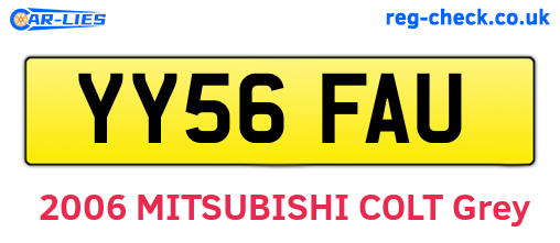 YY56FAU are the vehicle registration plates.