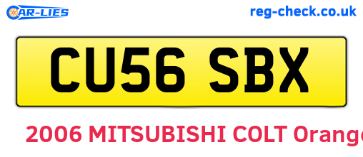 CU56SBX are the vehicle registration plates.