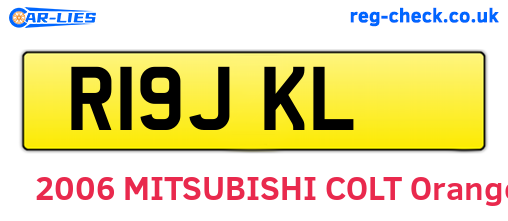 R19JKL are the vehicle registration plates.
