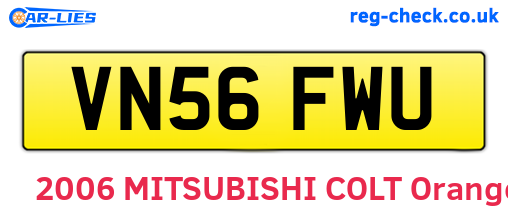 VN56FWU are the vehicle registration plates.