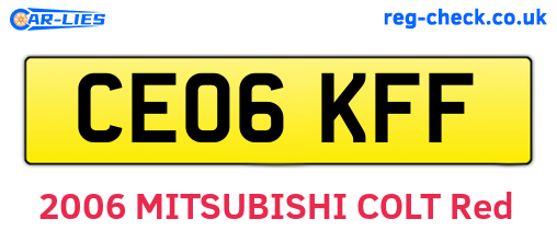 CE06KFF are the vehicle registration plates.