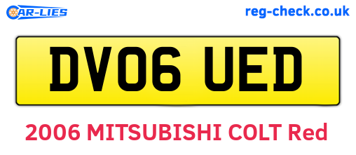 DV06UED are the vehicle registration plates.