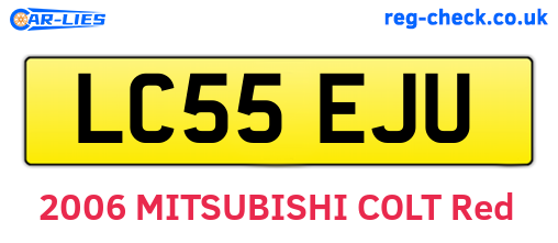 LC55EJU are the vehicle registration plates.