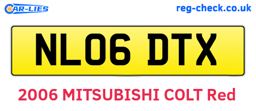 NL06DTX are the vehicle registration plates.