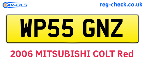 WP55GNZ are the vehicle registration plates.
