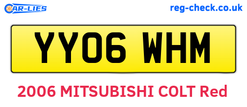 YY06WHM are the vehicle registration plates.